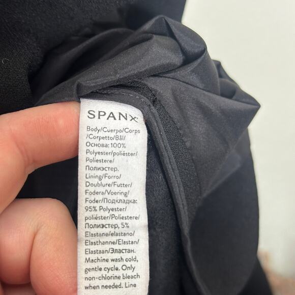 SPANX One Button Classic Collarless Blazer Carefree Crepe Black Sz 1X {LL32} - Picture 8 of 9